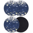 thumbnail image 1 of Navy Blue Snowflake Christmas Coasters Set of 4, Absorbent Coasters for Drinks, Xmas Winter Snowflake Modern Art Coaster for Desk Coffee Table Protection, Home Decor House Warming Gifts 4", 1 of 8
