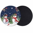 thumbnail image 1 of Navy Blue Snowman Christmas Coasters Set of 2, Absorbent Coasters for Drinks, Xmas Tree Snowflake Winter Birds Coaster for Desk Coffee Table Protection, Home Decor House Warming Gifts 4", 1 of 8