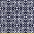 thumbnail image 1 of Ambesonne Navy Blue Fabric by the Yard Upholstery, Japanese Curves Flora, 10 Yards, Navy Blue White, 1 of 4