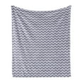 thumbnail image 1 of Navy Blue Soft Flannel Fleece Blanket, Horizontal Chevron Pattern in Nautical Colors Dashed Lines Maritime Zigzag, Cozy Plush for Indoor and Outdoor Use, 50" x 60", Navy Blue White, by Ambesonne, 1 of 5