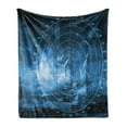 thumbnail image 1 of Navy Blue Soft Flannel Fleece Blanket, Modern Ship with Radar Exposure in Screen Digital Electronic Hi Tech Futuristic Concept, Cozy Plush for Indoor and Outdoor Use, 50" x 60", Blue, by Ambesonne, 1 of 6