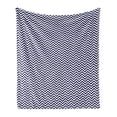 thumbnail image 1 of Navy Blue Soft Flannel Fleece Blanket, Vertical Chevron Zig Zag Stripes Pattern in Classical Maritime Colors Retro, Cozy Plush for Indoor and Outdoor Use, 60" x 80", Navy Blue White, by Ambesonne, 1 of 6