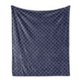 thumbnail image 1 of Navy Blue Soft Flannel Fleece Throw Blanket, Abstract Geometric Entangled Circles Ring Shapes Round Marine Sea Motif, Cozy Plush for Indoor and Outdoor Use, 70" x 90", Navy Blue White, by Ambesonne, 1 of 6