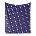 thumbnail image 1 of Navy Blue Soft Flannel Fleece Throw Blanket, American Flag Inspired Patriotic Design with the Stars Image, Cozy Plush for Indoor and Outdoor Use, 50" x 60", Dark Blue White, by Ambesonne, 1 of 5