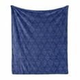 thumbnail image 1 of Navy Blue Soft Flannel Fleece Throw Blanket, Antique Baroque Damask Inspired Motifs Abstract Flowers Ornamental Victorian Garden, Cozy Plush for Indoor and Outdoor Use, 50" x 70", Blue, by Ambesonne, 1 of 6