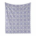 thumbnail image 1 of Navy Blue Soft Flannel Fleece Throw Blanket, Portuguese Tile Design Traditional Azulejo Retro Style Mosaic, Cozy Plush for Indoor and Outdoor Use, 50" x 60", Violet Blue Blue Grey, by Ambesonne, 1 of 6
