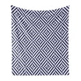 thumbnail image 1 of Navy Blue Soft Flannel Fleece Throw Blanket, Symmetrical and Asymmetrical Geometric Pattern Design Image, Cozy Plush for Indoor and Outdoor Use, 50" x 70", Pale Blue Dark Blue, by Ambesonne, 1 of 5
