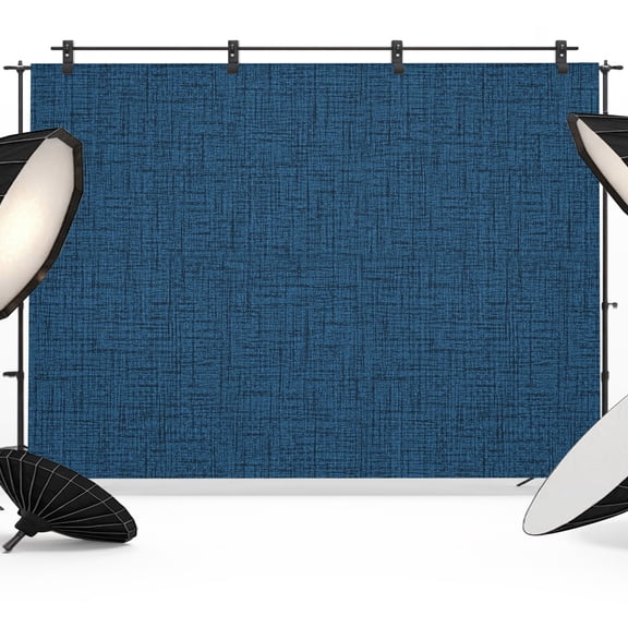 Navy Blue Solid Backdrops for Photography, Minimalist Cloth Deep Blue Linen Texture Fabric Photo Background Sturdy Studio Props for Photo Studio, Video Recording, Booth & Photoshoot 10x8ft