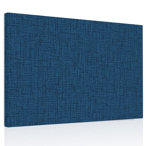 Navy Blue Solid Canvas Print Wall Art, Minimalist Cloth Deep Blue Linen Texture Wall Decor Framed Artwork Paintings Pictures for Living Room Bedroom Stretched Ready to Hang, 24" x 32"
