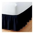 Navy Blue Solid Ruffled Bed Skirt Queen12 Drop Drop Split Corner, Microfiber Bedskirt with