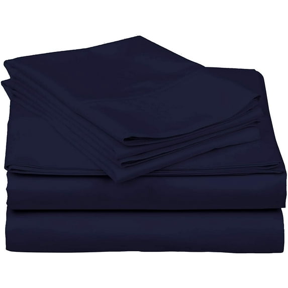 Navy Blue Solid Twin (36"x 72") Size Sleeper Sofa Bed Sheet Set - Luxury 100% Egyptian Cotton - 800 Thread Count - Fits Mattresses Up to 8" Inches Deep Pocket