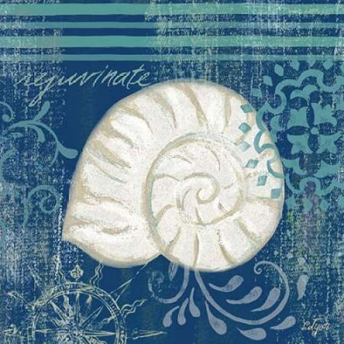 Navy Blue Spa Shells I Canvas Art - Rebecca Lyon (24 x 24)