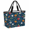thumbnail image 1 of Navy Blue Sports Beach Bag for Women, Large Breathable Mesh Beach Tote Bag, Football Basketball Rugby Baseball Sandproof Lightweight Travel Bags for Vacation Picnic Swimming Pool 15.7"x15.7"x9.1", 1 of 9