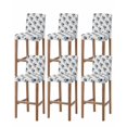 thumbnail image 1 of Navy Blue Spring Floral Bar Stool Covers Set of 6, Farmhouse Flowers Modern Art Stretch Washable Bar Chair Covers with Backs, Removable Pub Counter Height Chair Cover for Kitchen Dining Room Cafe, 1 of 7