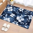 thumbnail image 1 of Navy Blue Spring Floral Bathroom Mats 2x3 FT,Non Slip Small Kitchen Mat,Summer Flowers Watercolor Botanical Washable Soft Backed Front Door Throw Rugs Indoor Outdoor Doormats for Entryway Sink, 1 of 8