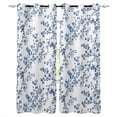 thumbnail image 1 of Navy Blue Spring Floral Blackout Curtains for Bedroom/Living Room, Thermal Insulated Kitchen Curtains, Elegant Pastoral Flowers Grommet Darkening Window Treatment Drapes 42"x63"x2, 1 of 8