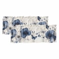thumbnail image 1 of Navy Blue Spring Floral Curtain Valances for Windows, Kitchen Valance Window Treatments Panel 2 Pack, Botanical Butterfly Vintage Rod Pocket Short Curtains for Bathroom Bedroom 54 x 18 Inch, 1 of 8