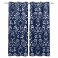 thumbnail image 1 of Navy Blue Spring Floral Kitchen Curtains Modern Abstract Art Farmhouse Cafe Short Curtains for Bathroom Blackout Window Curtain Grommet Small Window Treatment Drapes for Bedroom Living Room 42"x45"x2, 1 of 9