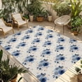 thumbnail image 1 of Navy Blue Spring Floral Outdoor Rug for Patio/Deck/Porch, Non-Slip Large Area Rug 5 x 7 Ft, Farmhouse Flowers Modern Art Indoor Outdoor Rugs Washable Area Rugs, Reversible Camping Rug Carpet Runner, 1 of 8