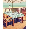thumbnail image 1 of Navy Blue Spring Floral Outdoor Tablecloth - 54 Inch Round Dining Table Cover, Watercolor Summer Botanical Waterproof Outdoor Table Cloth with Umbrella Hole & Zipper for Picnic/Patio/Party, 1 of 1
