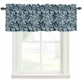thumbnail image 1 of Navy Blue Spring Floral Rod Pocket Curtain Valance, Farmhouse Flowers Elegant Pastoral Farmhouse Window Valance for Living Room, Bedroom, Kitchen 42"W x 18"L, 1 of 9