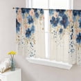 thumbnail image 1 of Navy Blue Spring Floral Sheer Curtains 54 Inch Length 2 Panels for Living Room, Farmhouse Butterfly Rustic Voile Kitchen Curtain Set, Luxury Privacy Drapes Window Treatment for Bedroom, 1 of 7