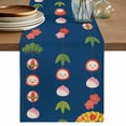 thumbnail image 1 of Navy Blue Spring Floral Table Runner 60 Inches, Green Botanical Summer Flower Birds Bed Runner Dresser Scarves Tabletop for Indoor Outdoor Parties/Ceremony/Banquet, 13" x 60", 1 of 9