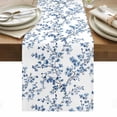 thumbnail image 1 of Navy Blue Spring Floral Table Runner - 72 Inch Long, Kitchen Dining Table Runner Dresser Scarves, Elegant Pastoral Flowers Farmhouse Decor for Coffee Tables Wedding Party Banquet, 1 of 8