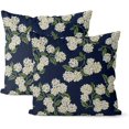 thumbnail image 1 of Navy Blue Spring Pillow Covers 20x20 Inch 2 Pcs Green Yellow Hydrangea Flower Decor Throw Pillows Vintage Floral Seasonal Summer Outdoor Decoration Pillowcase Linen Cushion Cover for Couch Sofa, 1 of 6