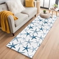 thumbnail image 1 of Navy Blue Starfish 2'x6' Runner Rugs for Hallway Kitchen Bedside Non Slip Washable, Coastal Summer Beach Ocean Watercolor Entryway Rug Runners with Rubber Backing, Long Carpet Runner for Laundry Room, 1 of 8