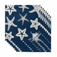 thumbnail image 1 of Navy Blue Starfish Coastal Cloth Napkins, Nautical Summer Ocean Abstract Art Washable and Reusable Dinner Napkins Set of 8, Table Napkin for Kitchen Party Birthday Wedding Hotel Housewarming 20"x20", 1 of 9