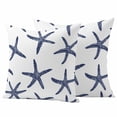 thumbnail image 1 of Navy Blue Starfish Coastal Outdoor Waterproof Pillow Covers, Nautical Summer Beach Ocean Decorative Square Throw Pillowcase Sofa Cushion Sham for Patio/Couch/Chair, 18"x18" 2 Pack, 1 of 8