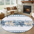 thumbnail image 1 of Navy Blue Starfish Coastal Round Area Rug 7Ft Washable Circle Rugs for Dorm Laundry Room, Ocean Beach Coral Nautical Non-Slip Carpet Floor Mats Indoor Outdoor Carpet Runner Aesthetic Home Decor, 1 of 8