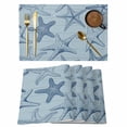 thumbnail image 1 of Navy Blue Starfish Placemats Set of 4, Coastal Ocean Summer Sea Nautical Placemats for Dining Table, Place Mats for Kitchen Tabletop, Waterproof Wipeable Dining Table Mats Set, 1 of 9