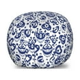 thumbnail image 1 of Navy Blue Storage Toy Bag Chair, Traditional Ikat Pattern Retro Style Composition Damask Inspired, Stuffed Animal Organizer Washable Bag, Small Size, Blue White, by Ambesonne, 1 of 3