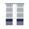 thumbnail image 1 of Navy Blue Stripe Blackout Curtains 63 Inches Long for Bedroom, Modern Rustic Horizontal Blue Striped Thermal Insulated Room Darkening Black Out Window Curtain Panels Grommet Drapes for Living Room, 1 of 8