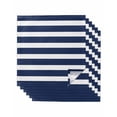 thumbnail image 1 of Navy Blue Stripe Cloth Napkins Set of 6 Reusable Dinner Napkins, Modern Simple Geometric White Striped Cocktail Napkin Washable Table Napkins for Wedding/Holiday Party/Baby Shower 20"x20", 1 of 7