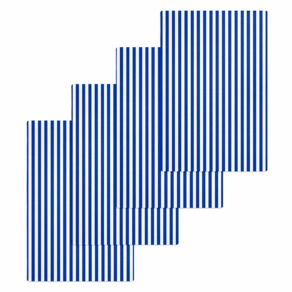 Navy Blue Stripe Kitchen Dish Towels for Drying Dishes Set of 4, Modern White Vertical Striped Geometric Waffle Weave Microfiber Hand Tea Bathroom Towels Quick Dry & Absorbent Towel 15.7x23.6