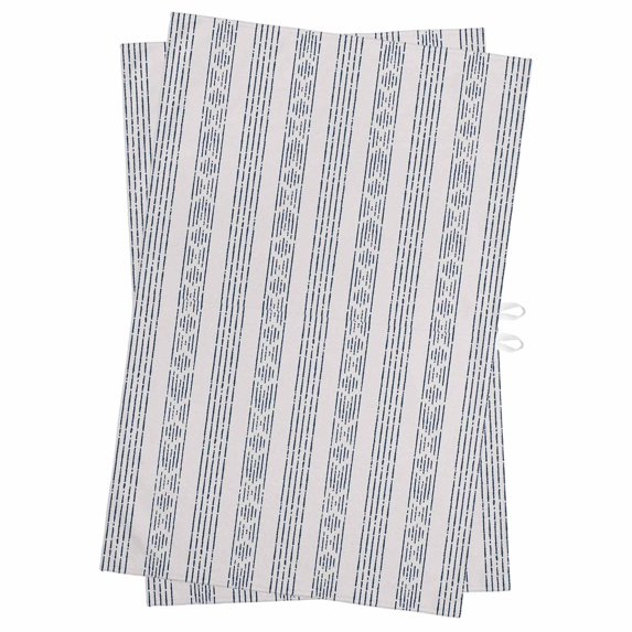 Navy Blue Stripe Kitchen Towels Set of 2, Water Absorbent Dish Towel, Modern Abstract Vertical Stripes Beige Decorative Hand Towels - Quick Drying Cloth for Cooking Baking, 18x28 Inch