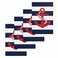 thumbnail image 1 of Navy Blue Stripe Nautical Kitchen Dish Towels for Drying Dishes Set of 4, Red Anchor Summer Coastal Waffle Weave Microfiber Hand Tea Bathroom Towels Quick Dry & Absorbent Towel 15.7x23.6, 1 of 7