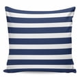 thumbnail image 1 of Navy Blue Stripe Pillow Covers 18x18 Inch Decorative Throw Pillow Cover, Modern Simple Geometric White Striped Sofa Pillowcases Accent Cushion Case Home Decor Bedroom Living Room, 1 of 6