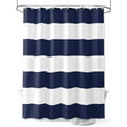 thumbnail image 1 of Navy Blue Stripe Shower Curtain, Simple Style White Striped Waterproof Shower Curtain Set with 12 Hooks Lightweight Washable Fabric Shower Curtains for Bathroom 72x84 Inches, 1 of 6