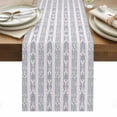 thumbnail image 1 of Navy Blue Stripe Table Runner - 120 Inch Long, Kitchen Dining Table Runner Dresser Scarves, Modern Abstract Vertical Stripes Beige Farmhouse Decor for Coffee Tables Wedding Party Banquet, 1 of 8