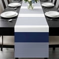 thumbnail image 1 of Navy Blue Stripe Table Runner 72 Inches Long, Modern Rustic Horizontal Blue Striped Kitchen Coffee Dining Table Decoration for Home Party Birthday Wedding Home Decor 18x72 Inches, 1 of 8