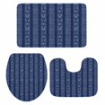 thumbnail image 1 of Navy Blue Striped Bath Mat 3 Piece Bathroom Rug Set, Modern Abstract Art Geometric Stripes Non Slip Bath Rug Contour Mat and Toilet Lid Cover, Absorbent Shower Mats Soft Bath Rugs and Mats Sets, 1 of 8