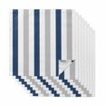 thumbnail image 1 of Navy Blue Striped Cloth Napkins, Geometric Grey White Vertical Stripes Washable and Reusable Dinner Napkins Set of 8, Table Napkin for Kitchen Party Birthday Wedding Hotel Housewarming 20"x20", 1 of 8