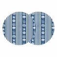 thumbnail image 1 of Navy Blue Striped Coastal Round 15 Inch Placemats Set of 2, Nautical Beach Starfish Shell HeatResistant Non Slip Place Mats for Dining Table, Wipeable Braided Kitchen Table Mats for Housewarming, 1 of 9