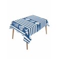 thumbnail image 1 of Navy Blue Striped Coastal Table Cloth, Nautical Beach Starfish Shell Waterproof Tablecloth for Rectangle Tables, Reusable Washable Fabric Table Cover for Restaurant Kitchen Dining Tables 60"x102", 1 of 6