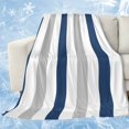 thumbnail image 1 of Navy Blue Striped Cooling Blanket,Lightweight Breathable Summer Throw Blanket with Double Sided Cold Effect,Geometric Grey White Vertical Stripes Picnic Blankets Bed Sheet for Hot Sleepers 30"x40", 1 of 8