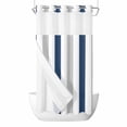 thumbnail image 1 of Navy Blue Striped No Hook Shower Curtain Waterproof,Bathroom Curtains with Snap in Liners and See Through Top Window,Geometric Grey White Vertical Stripes Hotel Bathtub Curtains Shower 54"Wx78"L, 1 of 8